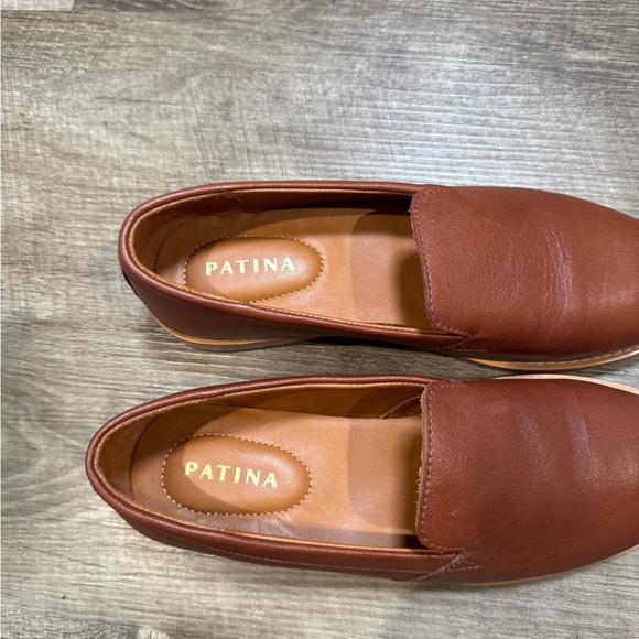 Portland Leather Goods Patina Cognac Rounded Leather Loafers Women Size 7 EUC - Picture 7 of 11